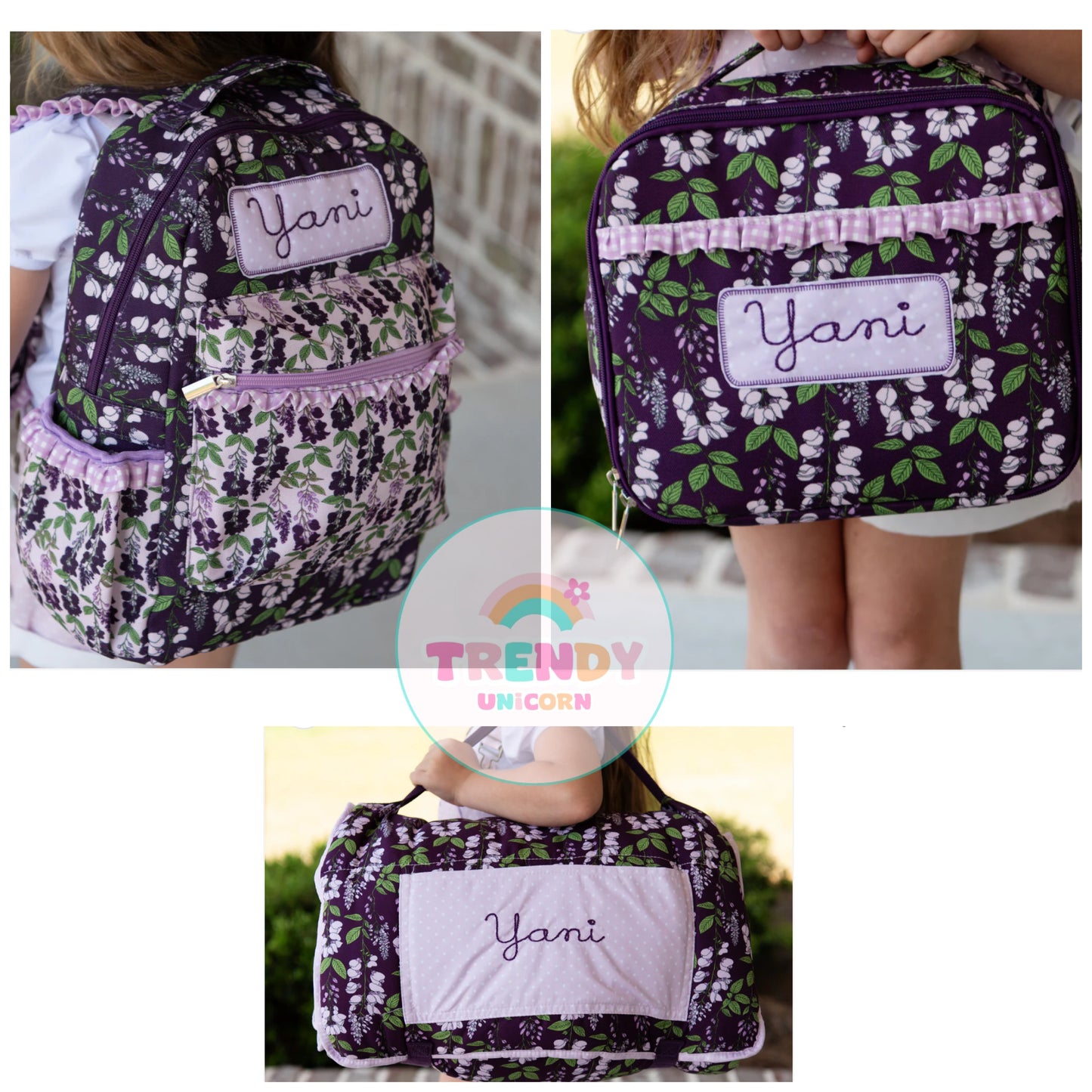 Girls💕 Custom embroidered backpack, lunchbox, and nap mats (be sure to add on embroidery on the other tab)