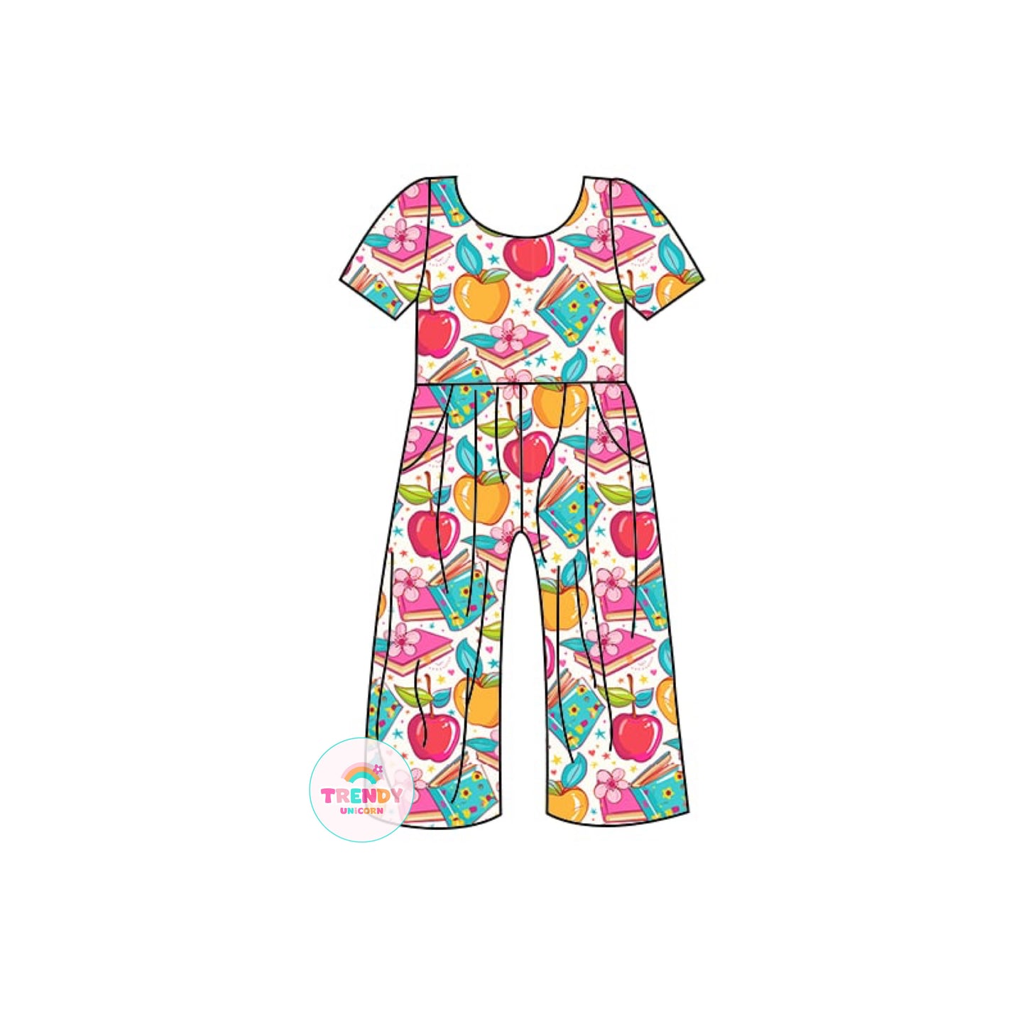 Apples & books romper