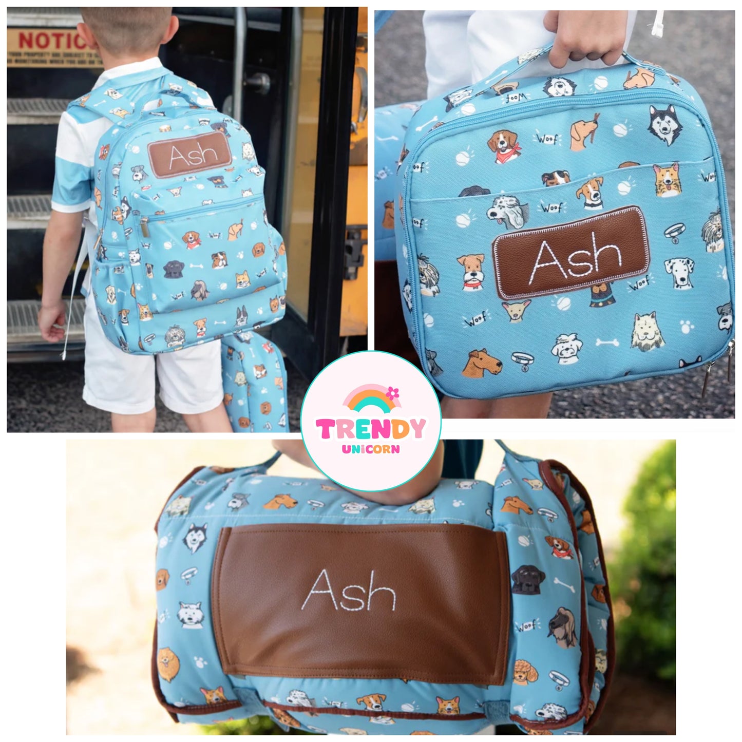 Boys π custom embroidered backpacks, lunchboxes, nap mats (be sure to add the $15 embroidery charge on another tab to each item you purchase)
