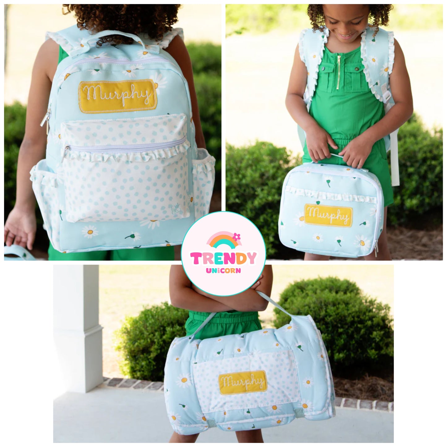 Girls💕 Custom embroidered backpack, lunchbox, and nap mats (be sure to add on embroidery on the other tab)