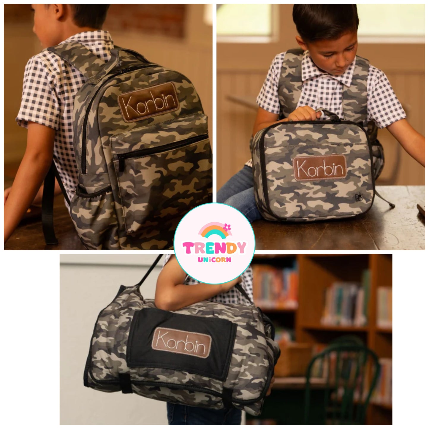 Boys π custom embroidered backpacks, lunchboxes, nap mats (be sure to add the $15 embroidery charge on another tab to each item you purchase)