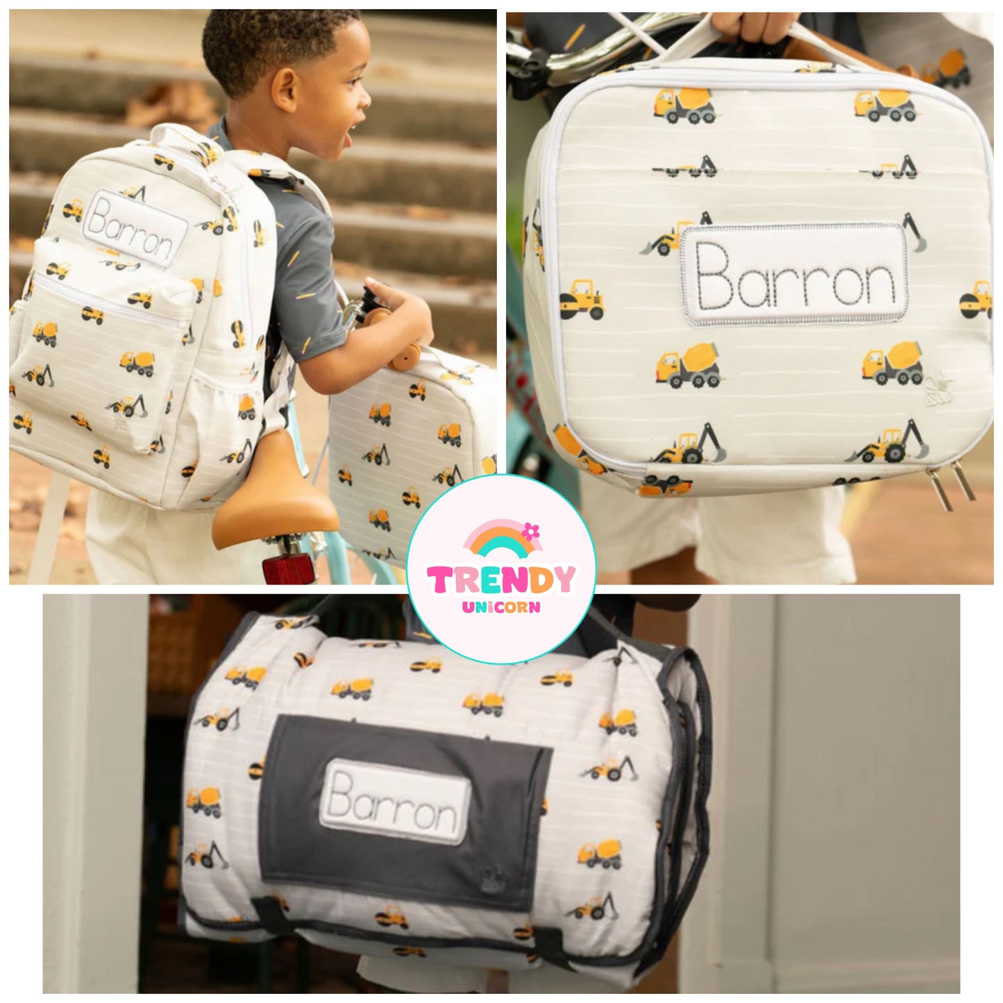 Boys π custom embroidered backpacks, lunchboxes, nap mats (be sure to add the $15 embroidery charge on another tab to each item you purchase)