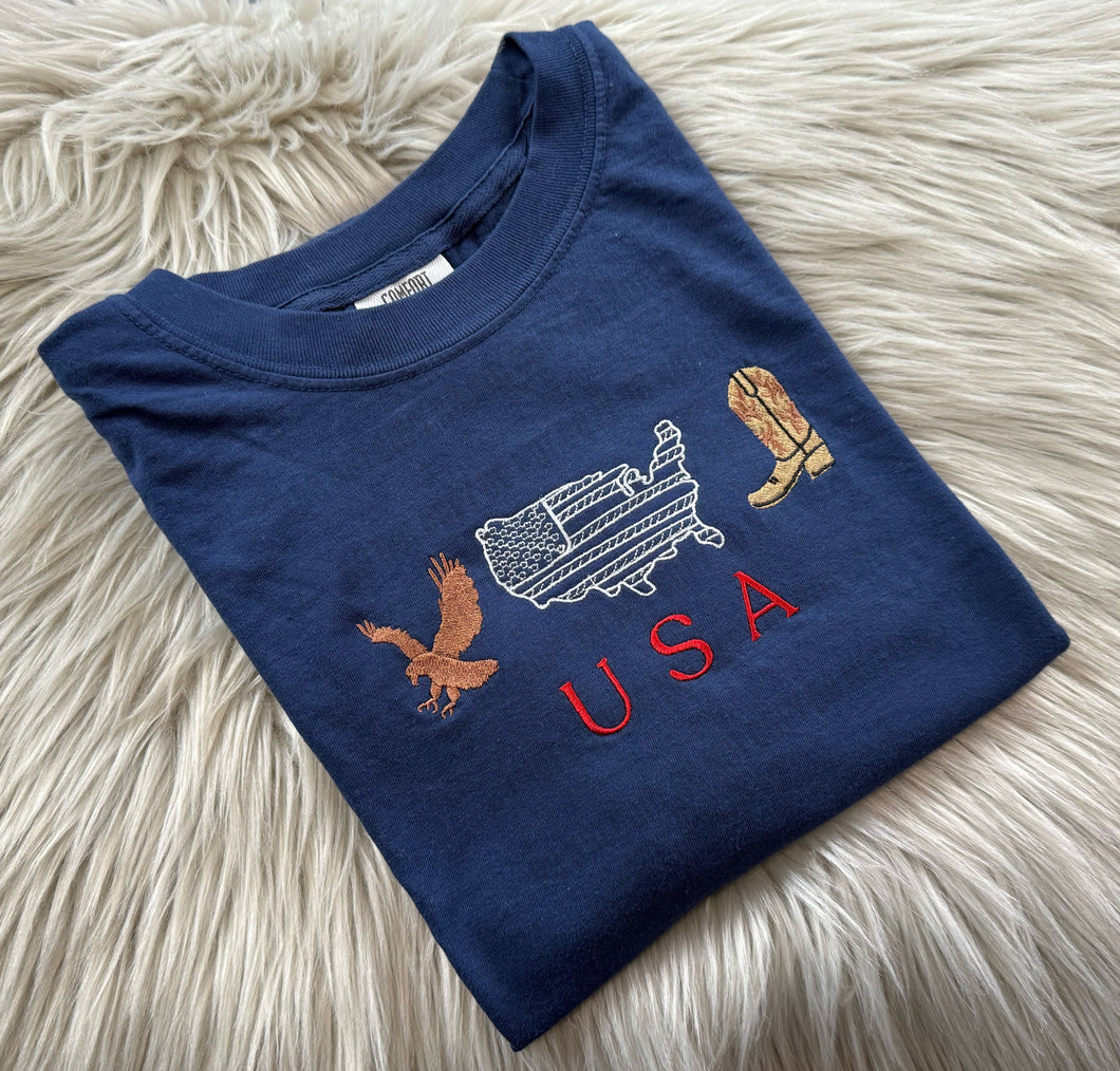USA with Boots (Embroidered) -WS