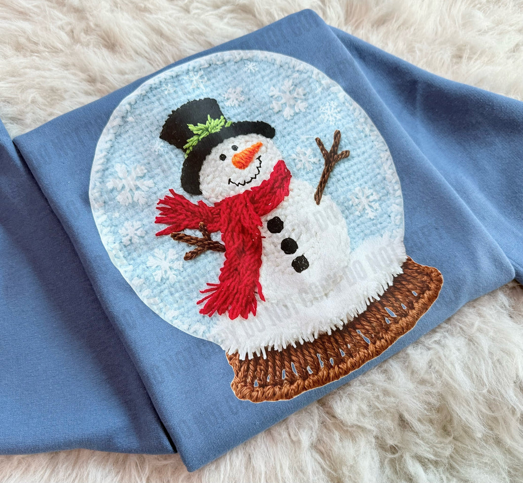 Snowman Snowglobe (Faux Yarn) - WS
