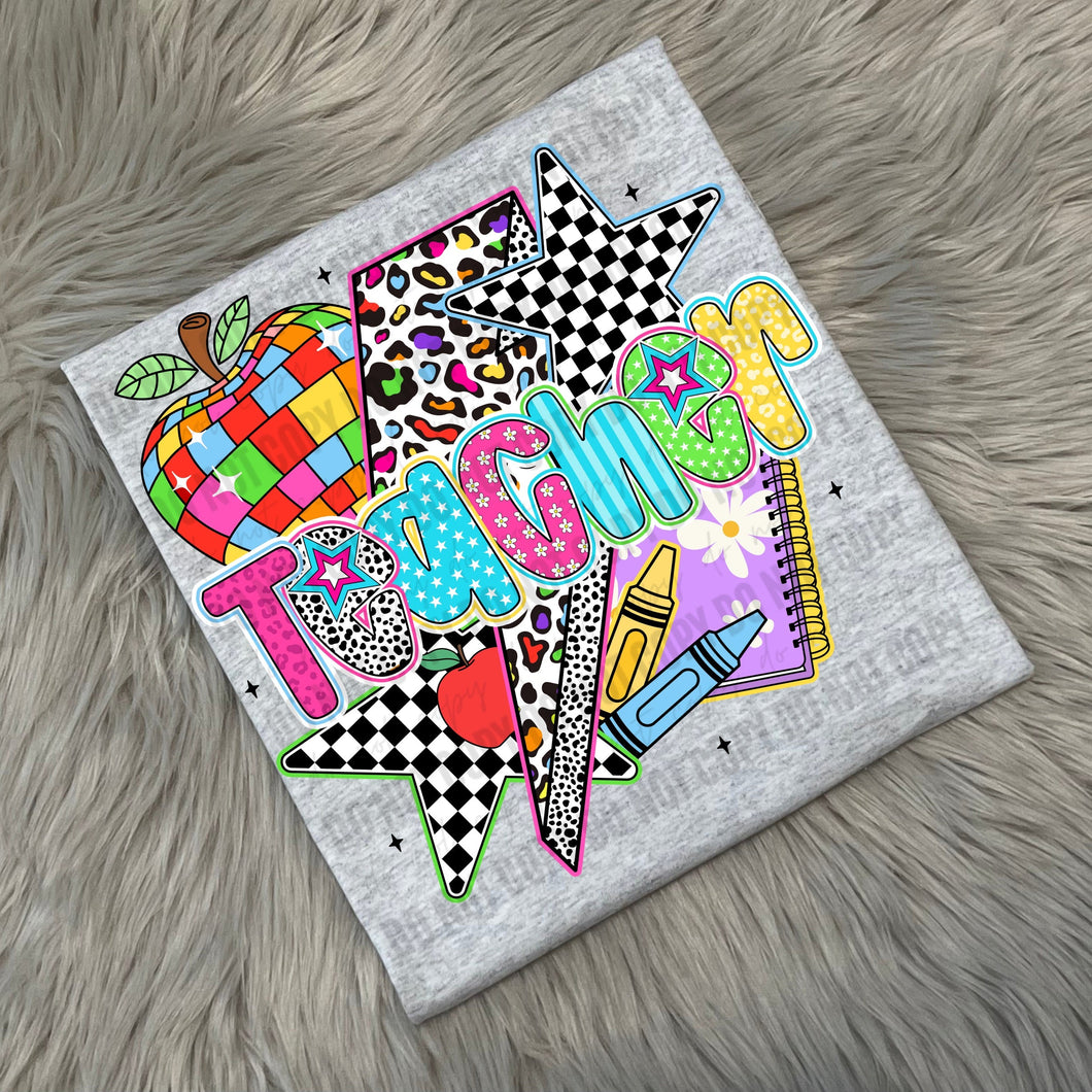 Retro Checkered Teacher  - WS