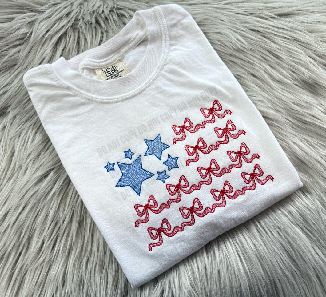 Coq Flag with Bows (Embroidered) -WS
