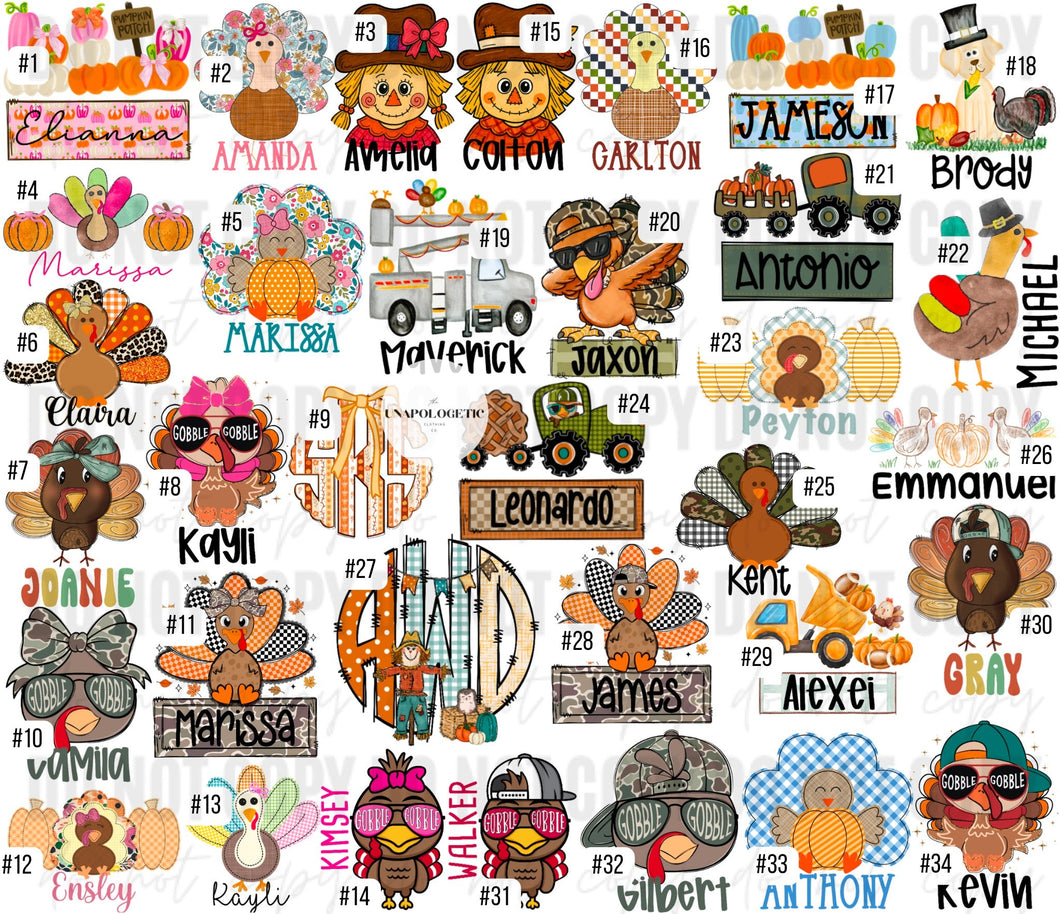 Custom Children Thanksgiving - Toddler/Youth WS
