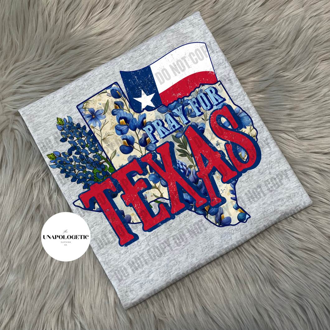 Pray for Texas (Blue Floral) - WS