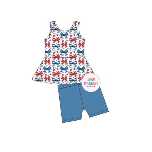 Preppy bows tank & shorts