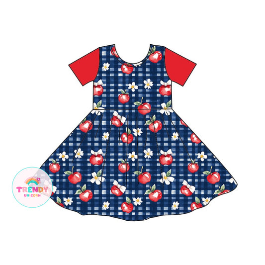 Apple gingham twirl dress